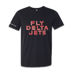 Fly Delta Jets Black T-shirts Thumbnail