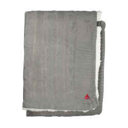 Grey Cable Knit Sherpa Blanket Thumbnail